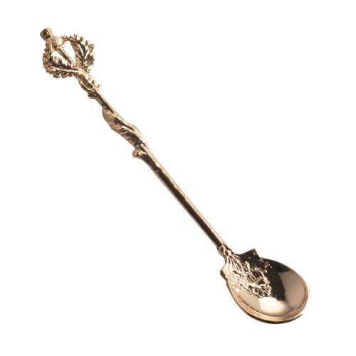 Vintage fleur feuille sculpture cuisine thé café Dessert cuillère Table décor couverts: Golden