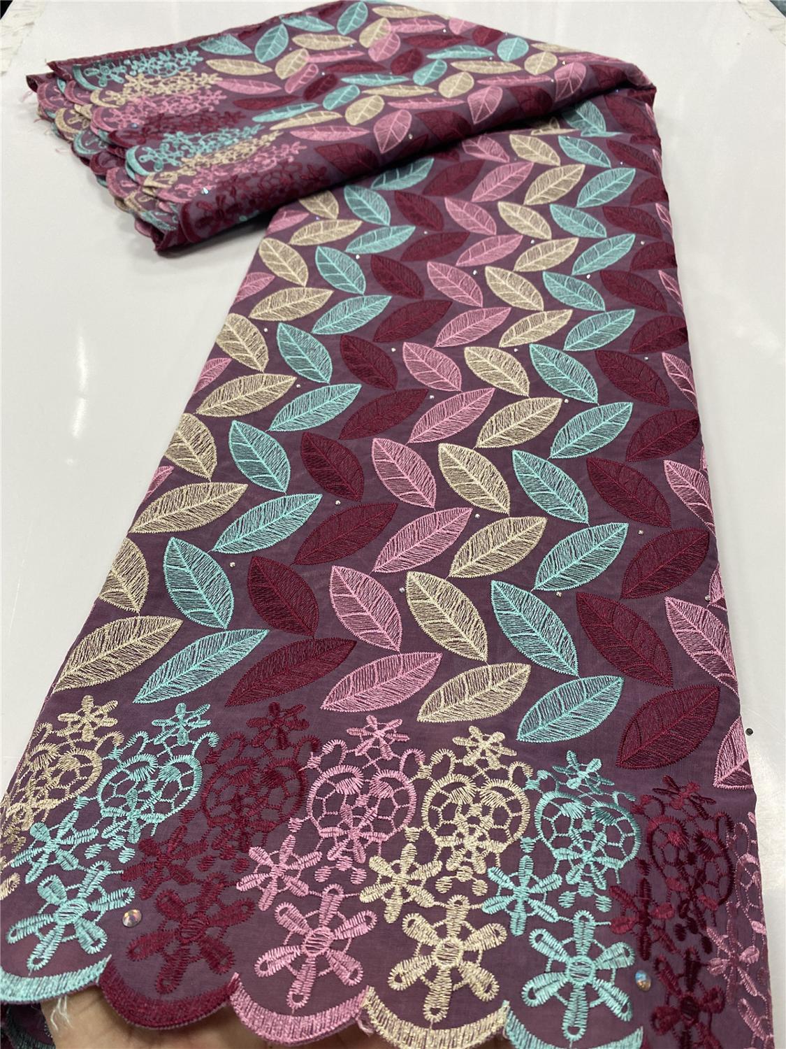 Tessuto africano del Merletto A Secco 2020 di Alta Qualità Nigeriano Tessuti di Pizzo di Cotone Svizzero Del Merletto Del voilà in Svizzera per Il Vestito Delle Donne YA3462B-2: immagine 3