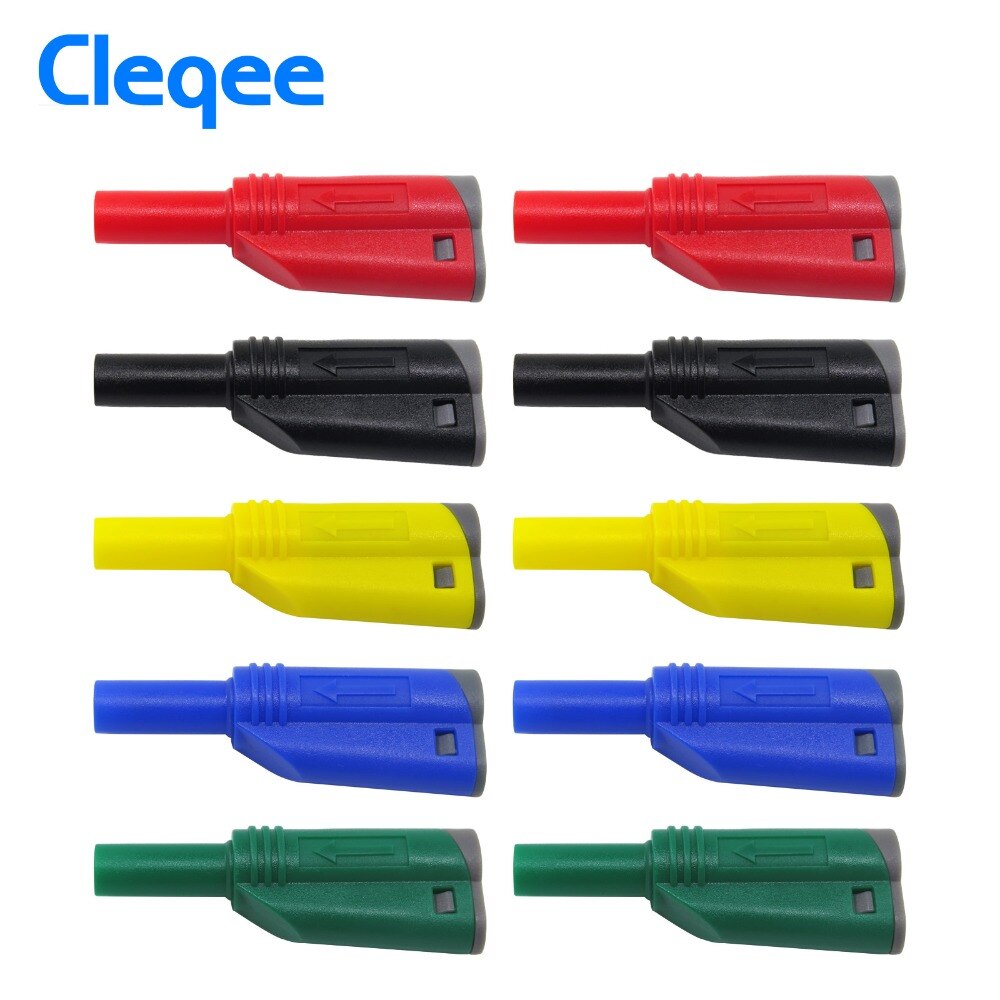 P3005 Lassen/Montage 4mm Stapelen Veiligheid Banana Plug Lassen-gratis Multimeter Connector: 10pcs 5 colors