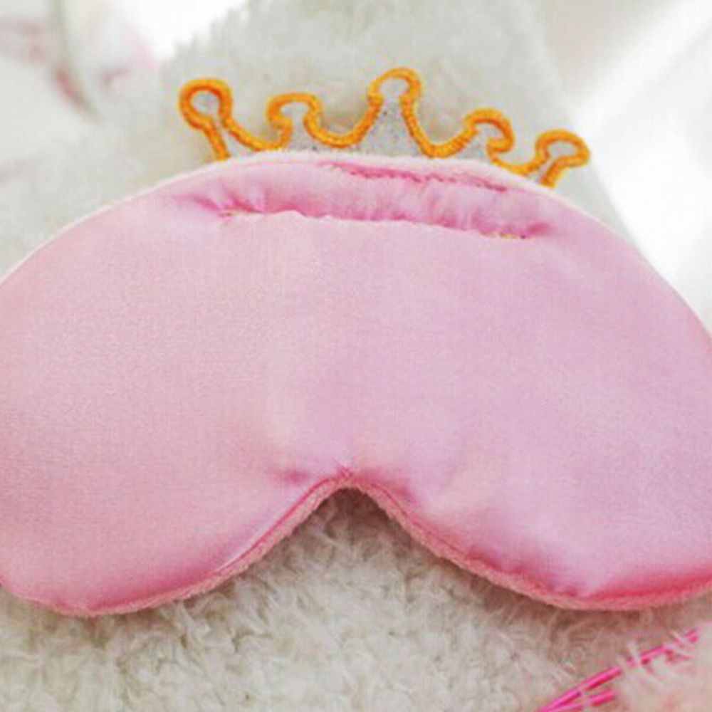 Lovely Pink/Blue Crown Sleeping Mask Crown Eyeshade Eye Cover Travel Cartoon Long Eyelashes Blindfold Travel Accessories