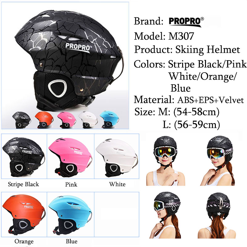 Propro Outdoor Volwassen Veiligheid Ski Helm Integraal-Gegoten Mannen Vrouwen Sneeuw Skiën Helm Snowboard Skateboard Sport Helm Heren