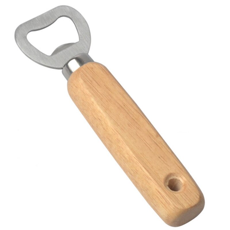20 Stuks Houten Handvat Handheld Barman Flesopener Wijn Bier Soda Glas Cap Opener Kitchen Bar Gereedschap Creatieve Gat wedd: Default Title