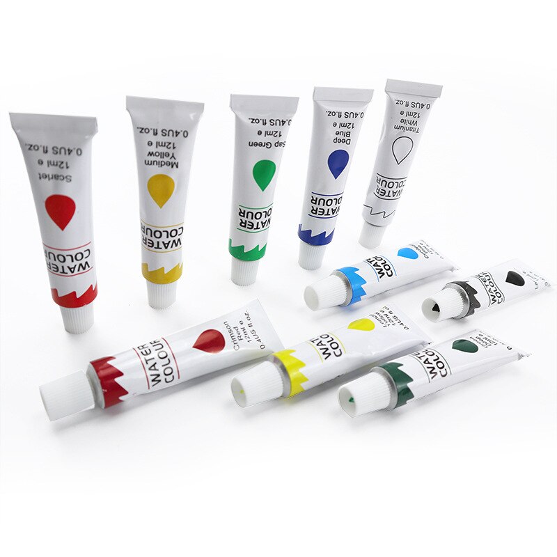 12ml Aluminum Tube Set Acrylic 12 Color Watercolor Gouache Oil Painting Graffiti DIY Art Paint