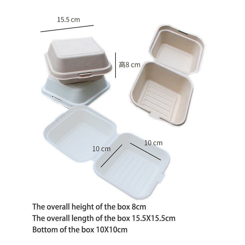 Bento Box Wegwerp Lunchbox Burger Sushi Snack Box Gebakken Cake Box Magnetron Thuis Draagbare Lunchbox 10 Pack