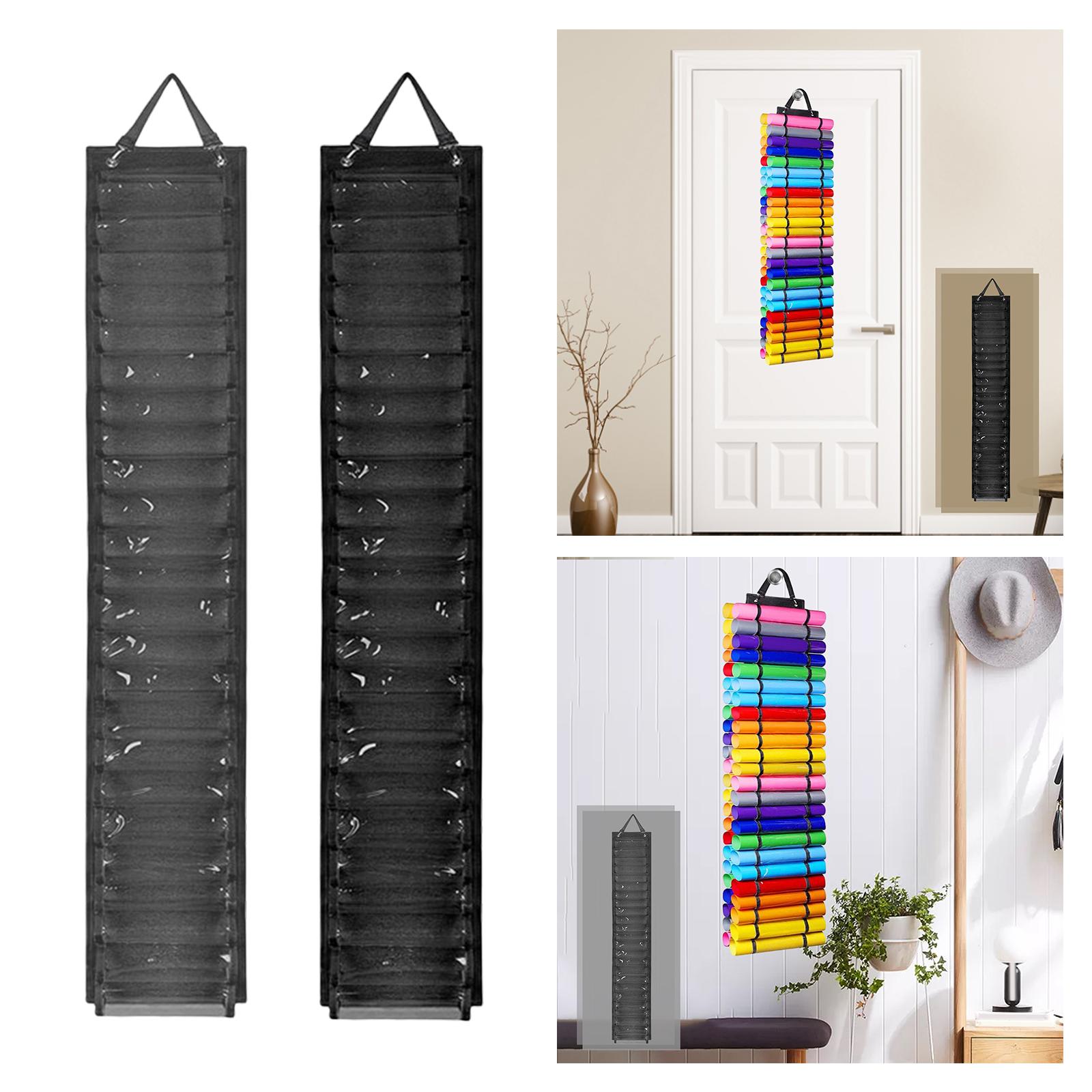 Vinyl Roll Holder Storage Partitions Organizer Storage Rack Vinyl Transparent Hanging Pocket for Craft Room Painting Closet