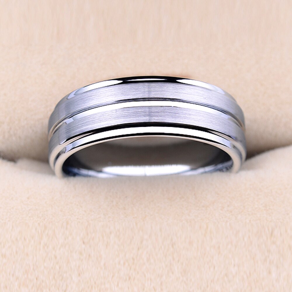 Newshe Wolfraamcarbide Ringen Voor Mannen Groef Ring 8Mm Mens Wedding Band Charme Sieraden Maat 8-13 TRX061