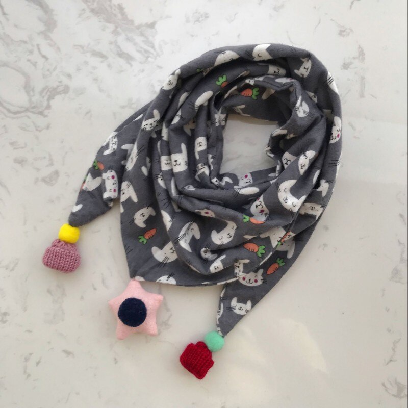 Mode Baby Sjaal Meisjes Driehoek Bib Sjaals Herfst Winter Jongens Sjaal Katoen Kinderen Halsbanden Warm Kids Halsdoek: gray cat