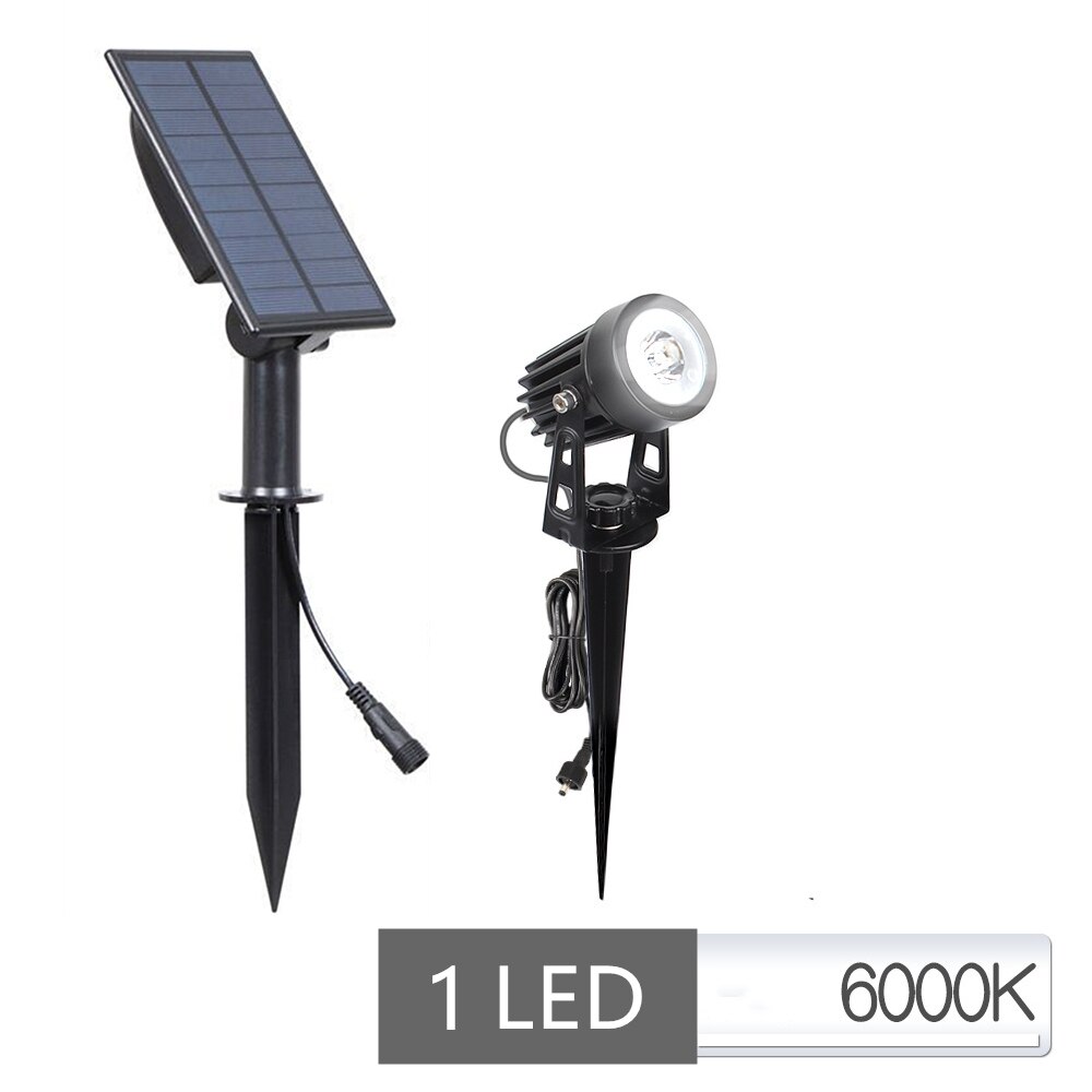 Solcelledrevet led spotlight solpanel græsplænelys havelamper udendørs belysning landskab væg gård træ separat lampe: 1 led hvidt lys