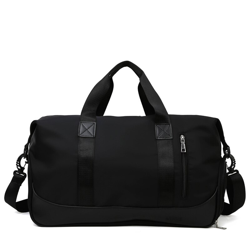 Brauch trocken nass Fitness Tasche Nylon Ausbildung Schulter Männer Tasche Reisen Yoga Fitnessstudio Tasche schwimmen Frauen Gymtas Tasche tragen an Gepäck duffle Tasche: Schwarz