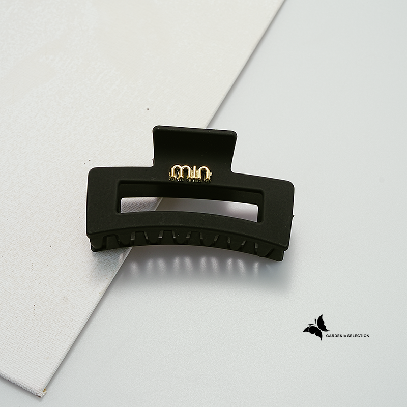 Clip de agarre negro mate en la parte posterior de la cabeza del estudiante, clip de tiburón grande estilo universitario, accesorio para el cabello de alto valor: Negro