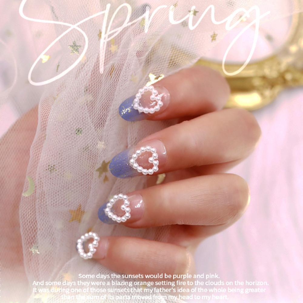 20 Uds. De perlas delicadas en 3D para decoración de uñas, en forma de corazón, joyería para uñas, accesorios de manicura de