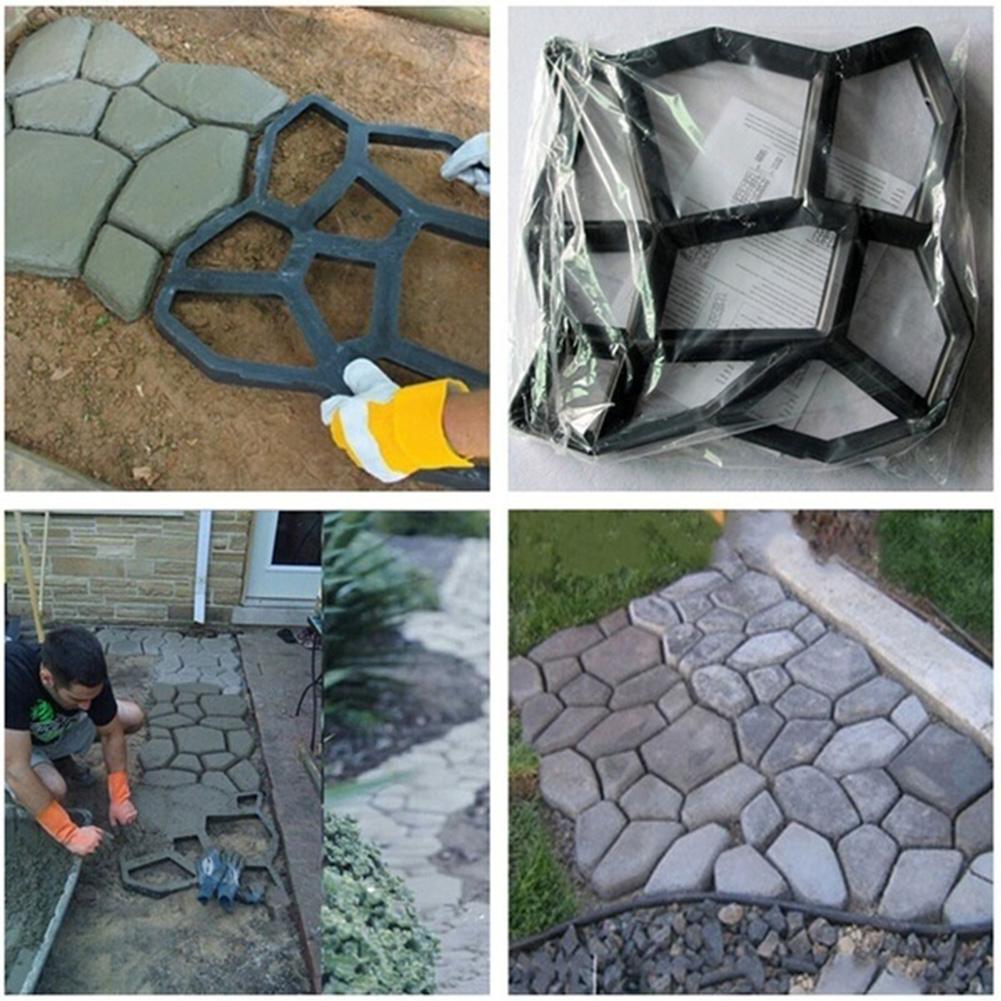 Black Plastic Making DIY Pavement Mold Home Garden Floor Road Concrete Stepping Driveway Stone Path Mold Patio Maker Gardening