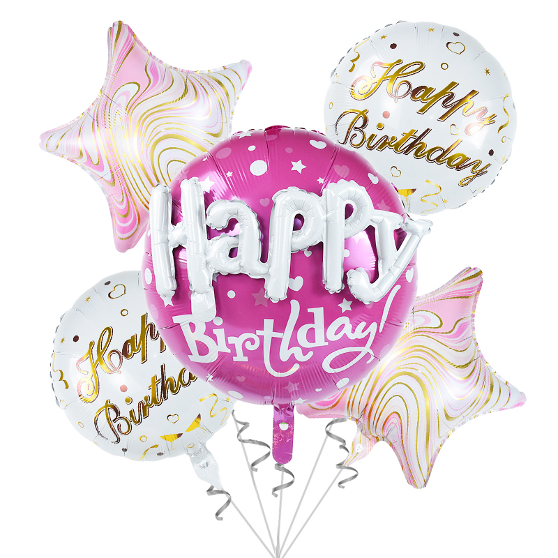 5 stk/sett bursdagsfest ballonger runde hjerte folie heliumballonger bryllup valentinsdag elsker deg dekorasjonsutstyr: Rubin