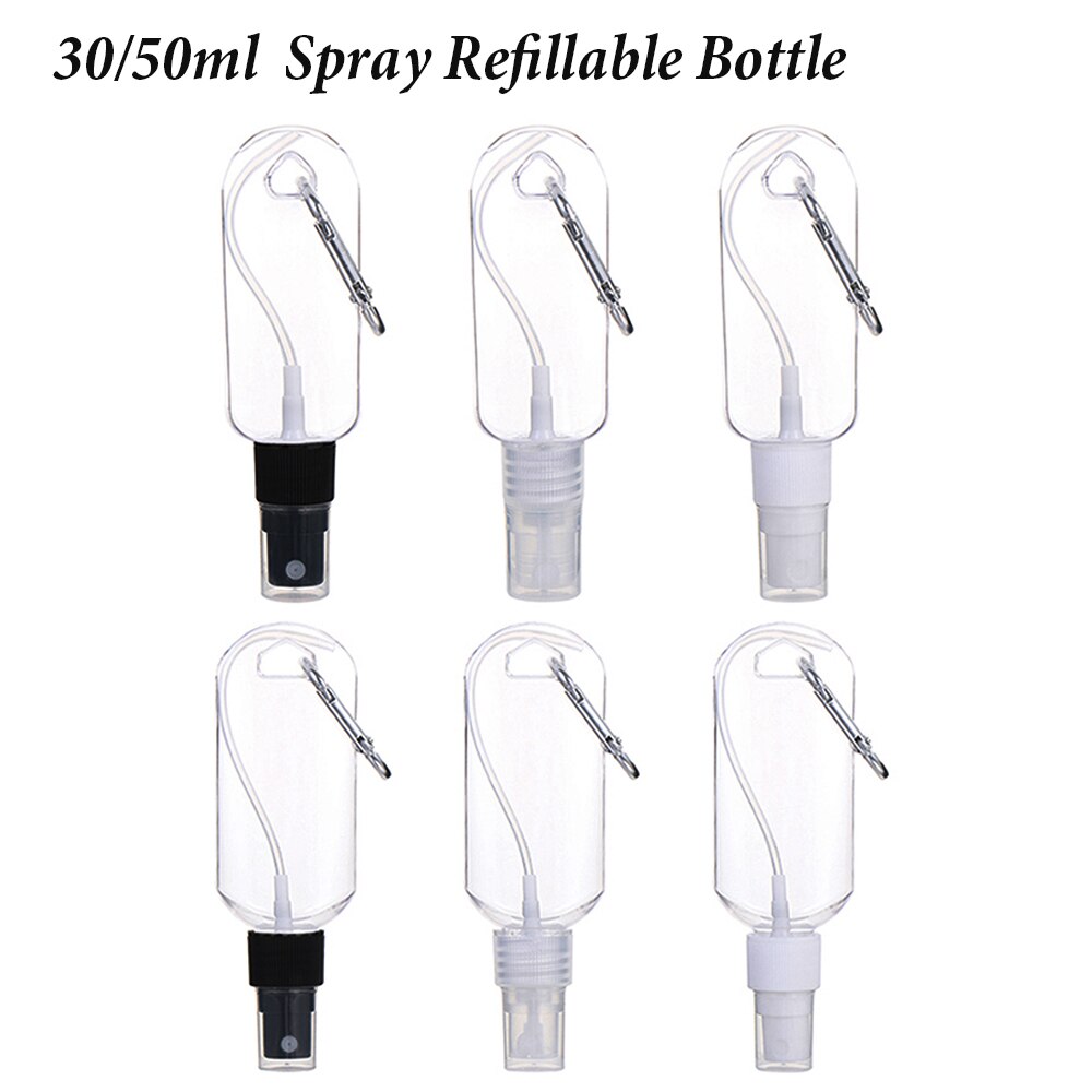 5Pc 30/50Ml Plastic Lege Spuitfles Navulbare Handwas Gratis Haak Fles Transparante Haak Zeepdispenser make-Up Remover Tool