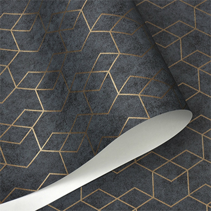 Donkergrijs Luxe Geometrische Behang Roll Zwart Grijs Behang Modern Slaapkamer Woonkamer Achtergrond Home Muur Decor