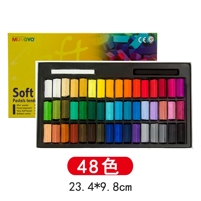 Mungyo-Mini pasteles de tiza no tóxicos de colores Pastel suave para artista estudiante, pluma de pintura de Graffiti, suministros de Arte de papelería escolar: 48pcs