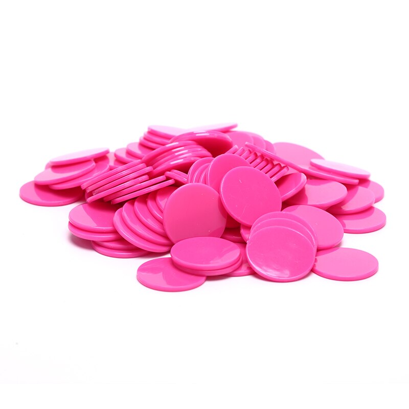 100 stk / parti 25mm plastik poker chips casino bingo markører symbolsk sjov familie klub brætspil legetøj 9 farver