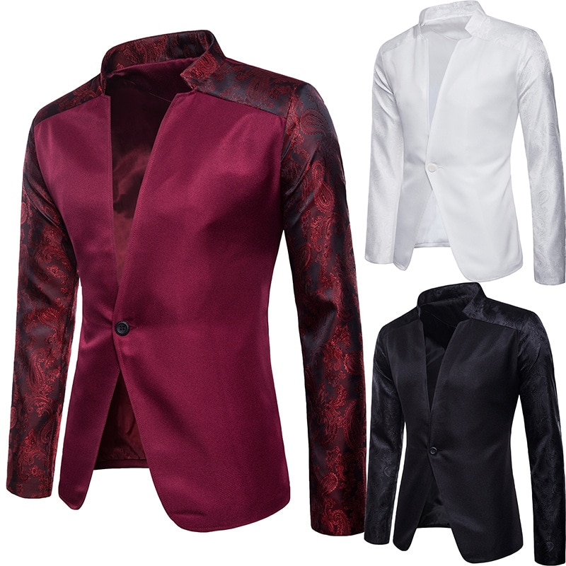 Hülse-einsatz kragen anzug, Bar bankett Party, hochzeit, schlicht herren anzug jacke
