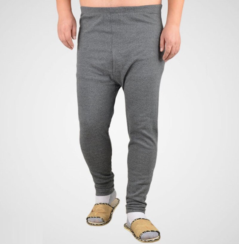 Herr plus size 6xl 7xl 8xl termounderkläder underbyxor bomull leggings varma underkläder hösttrosor tunna kalsonger långbyxor: Mörkgrå / 6xl