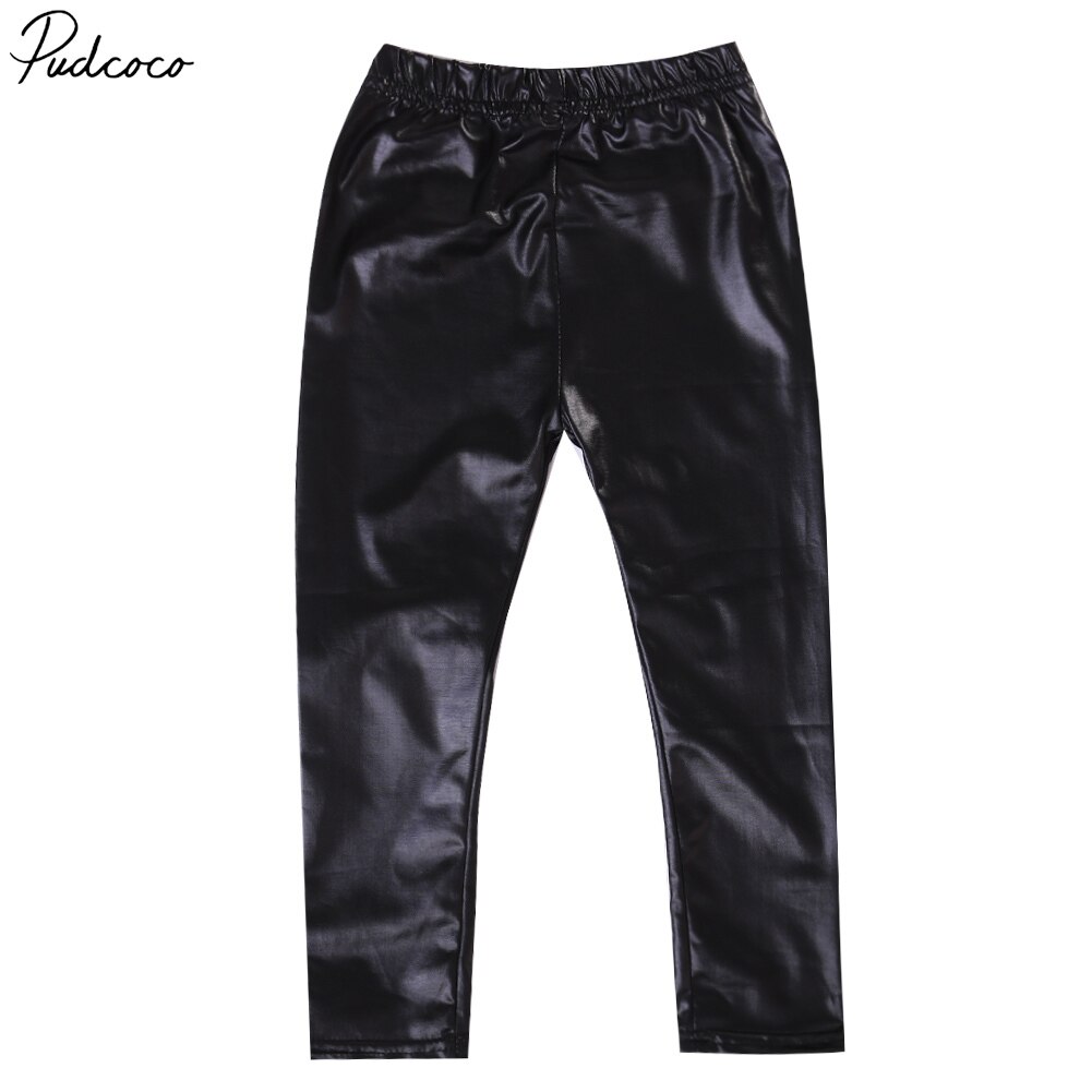 Di modo Freddo Caldo Del Bambino Delle Ragazze Dei Capretti Nero In Pelle Sintetica Pantaloni Lunghi Leggings Pantaloni 1-8years