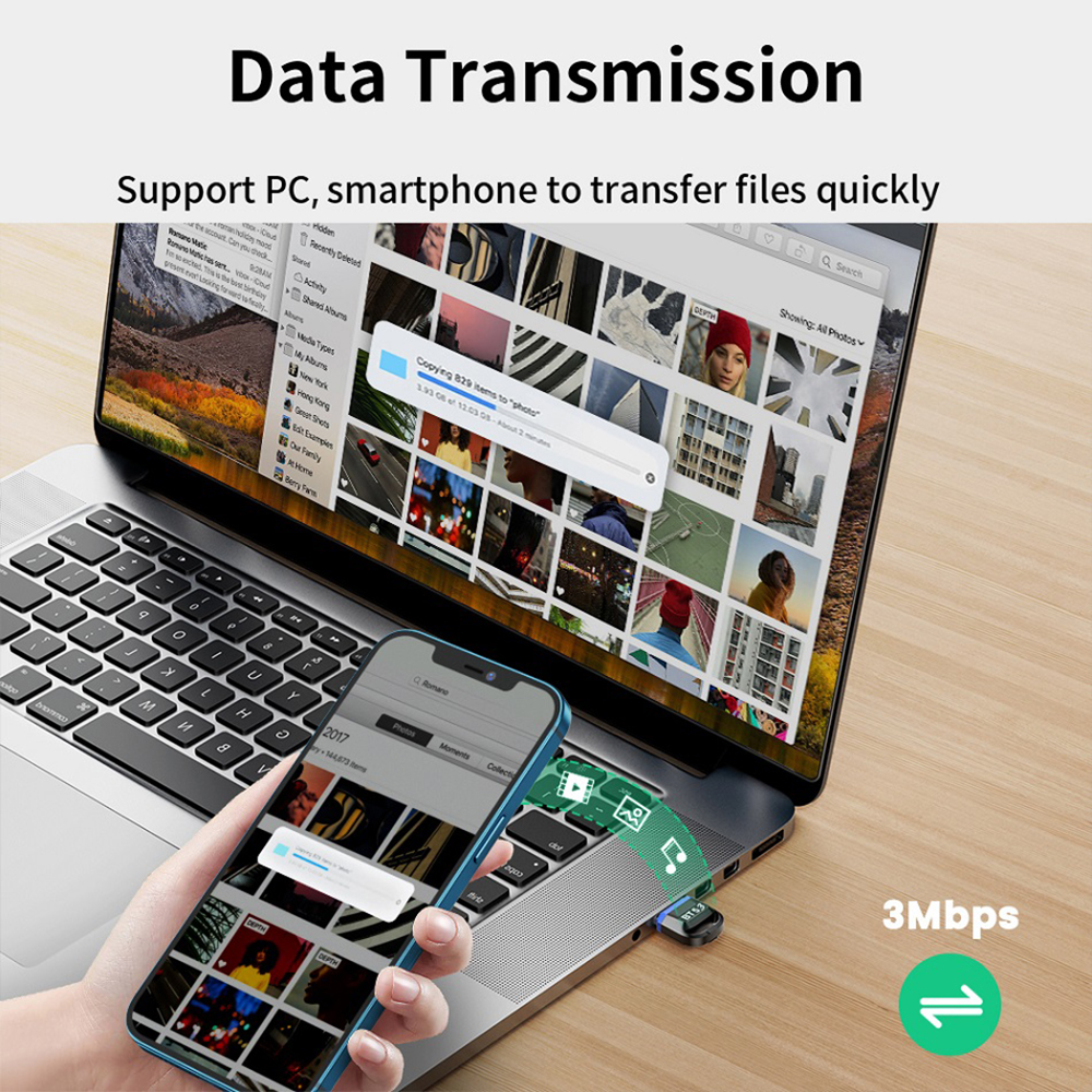 Adapter Bluetooth 5.4 5.3 5.0 do komputera PC USB Bluetooth Dongle Odbiornik do głośnika Mysz Klawiatura Muzyka Nadajnik audio