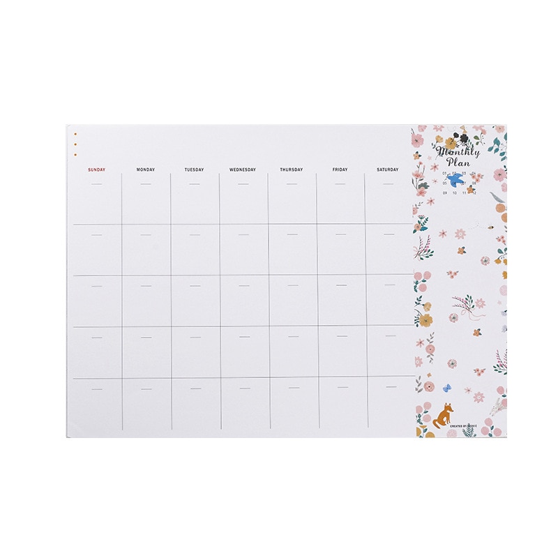 Floral A4 Planner Note Pad 40 Sheets