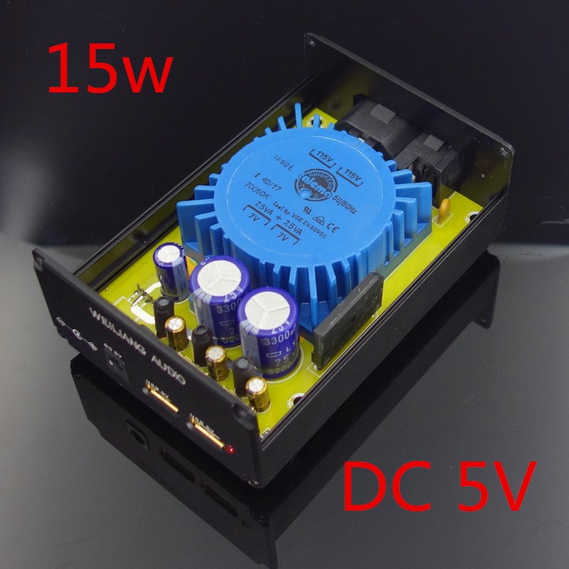 type 5V USB 15W DC port dual output linear power supply DC voltage regulator CAS XMOS raspberry