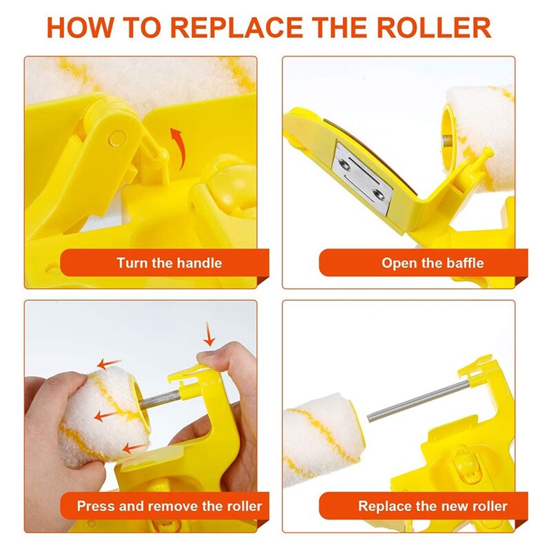 8Pcs Verf Edger Roller Borstel Vullingen Verf Edger Combo Kit Voor Verf