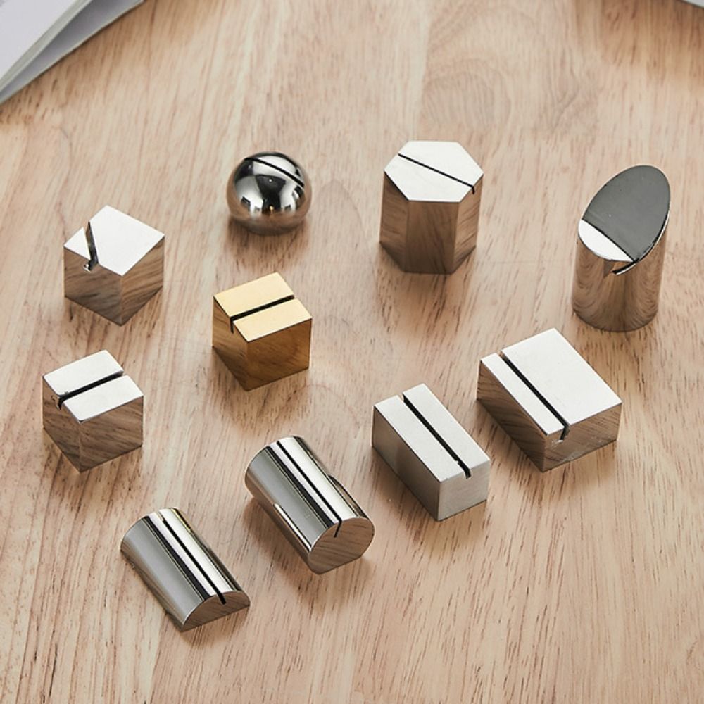 Display Stand Stainless Steel Card Holder Solid Funny Number Sign Holder Label Holder Menu Card