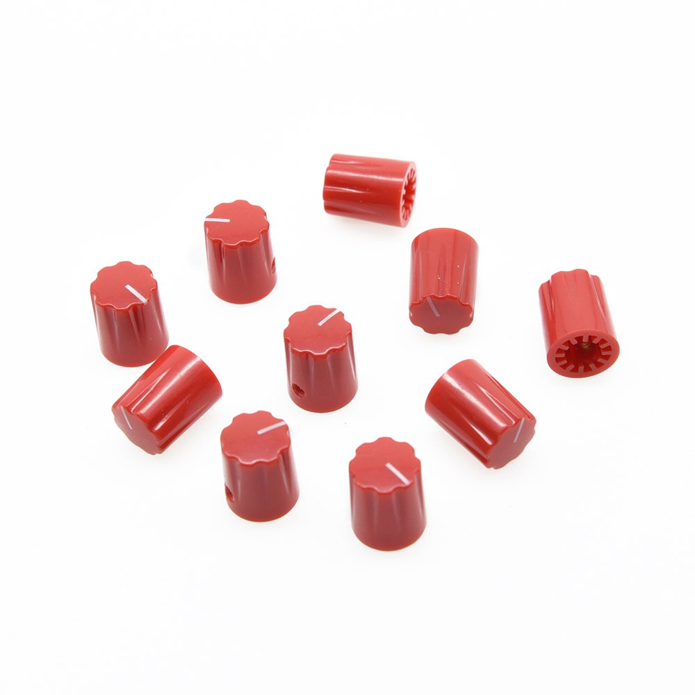 Zwart 10x Guitar Amp Effect Pedaal Knoppen 1/4 &quot;Davies 1900H Stijl Knop Set Schroef Verschillende Kleur: Red