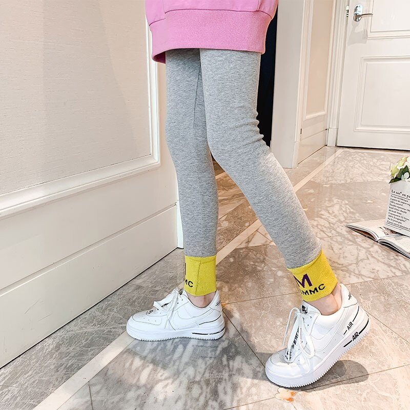 Nuovi Leggings in cotone 2022 per bambini pantaloni a matita Skinny per bambini primavera Leggings a fondo tinta unita autunno abbigliamento per ragazze 8Y