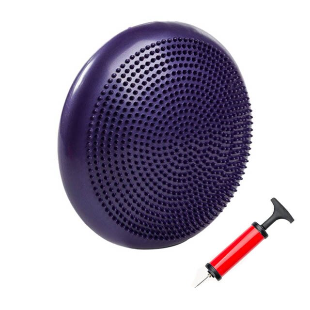 PVC Inflatable Yoga Ball Cushion Balance Pad Massage Fitness Balls Practice Feet Universal Durable Pilates Equipment With Pump: Purple