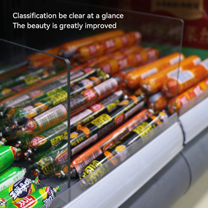 Séparateur d'étagères en plastique Transparent, compartiments en forme de L, séparateur d'exposition de marchandises de supermarché, séparateur d'étagères magnétiques en Pvc