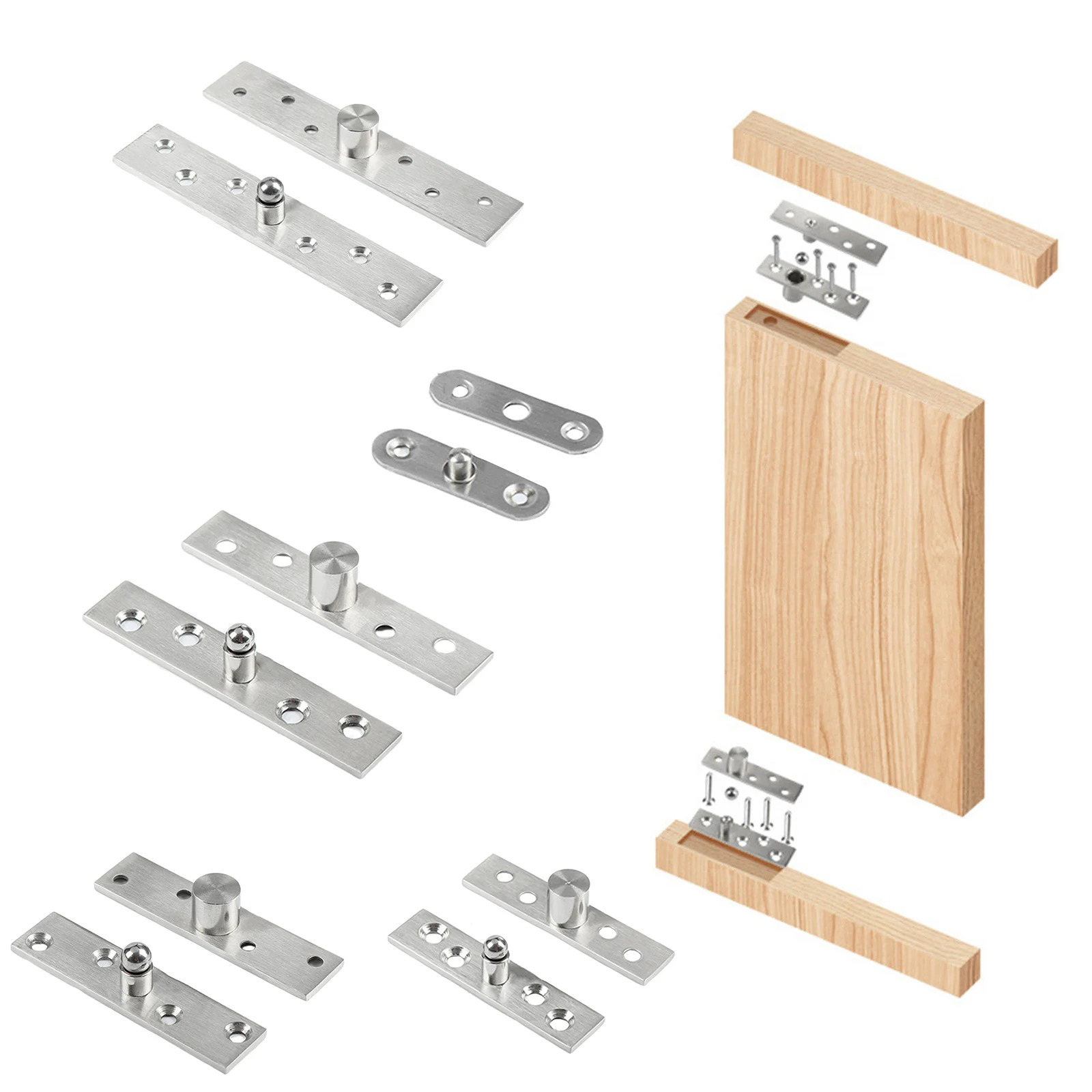 Stainless Steel Invisible 360 Degree Rotary Door Pivot Up And Down Hinge For Wooden Door Cabinet Door Furniture Hardware