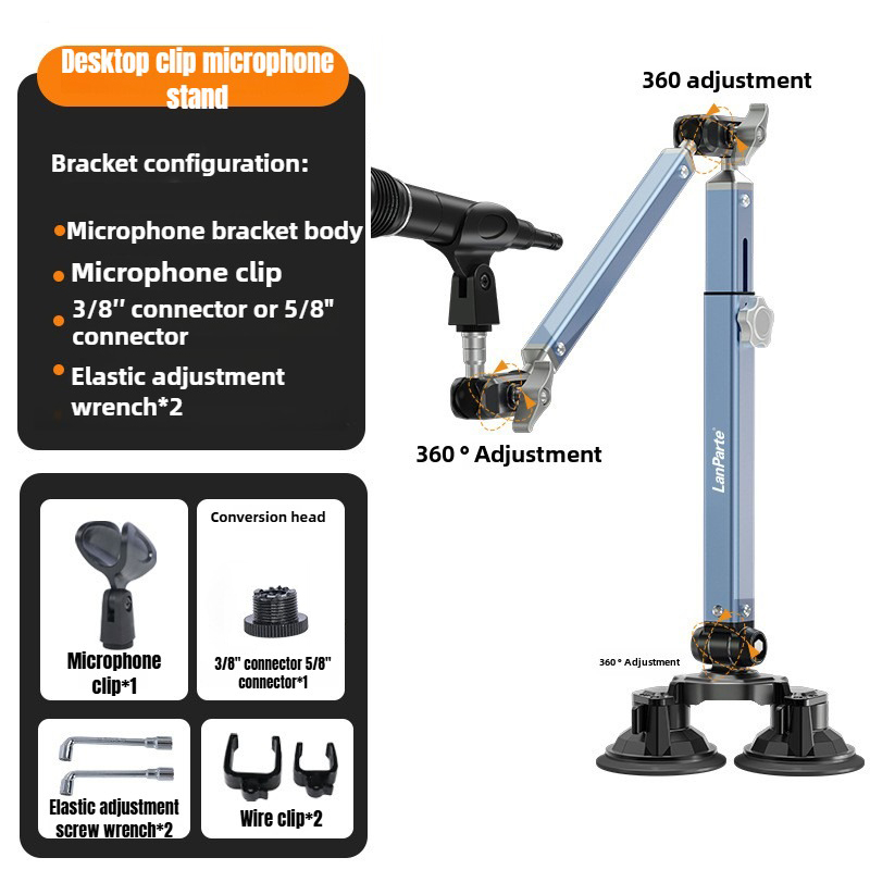 Mikrofonarm-Mikrofonständer für Blau Yeti FIFINE bin8 K669B HyperX QuadCast SoloCast beim2020 Shure SM7B MV7 und andere Mikrofonen: Blau