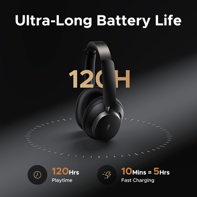 UGREEN Studio Pro 48dB ANC słuchawki bezprzewodowe nauszne słuchawki Bluetooth aktywne tłumienie szumów Hi-Res LDAC 120h czas odtwarzania