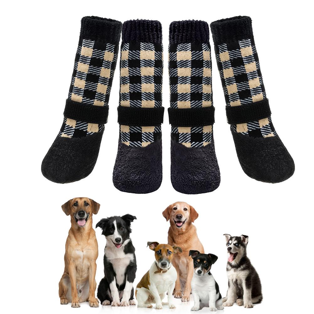 Antislip Sokken Kat Sokken 4 Stuks Hondensokken - Hond Kat Laarzen Schoenen Sokken Met Verstelbare Waterdichte Ademende En Antislip Zool All Weather Poten Voor Ti
