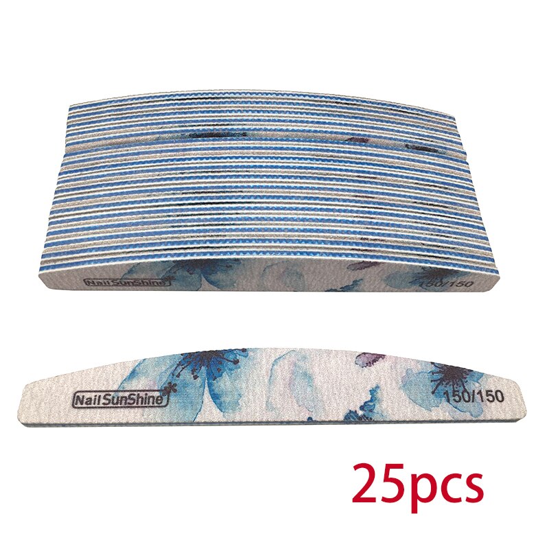 25/50pcs Nail File 80/100/150/180/240/320 Thick Nail Buffer Sandpaper Nail Gel Polish File Flower Sanding Tools: 150 Grit 25pcs