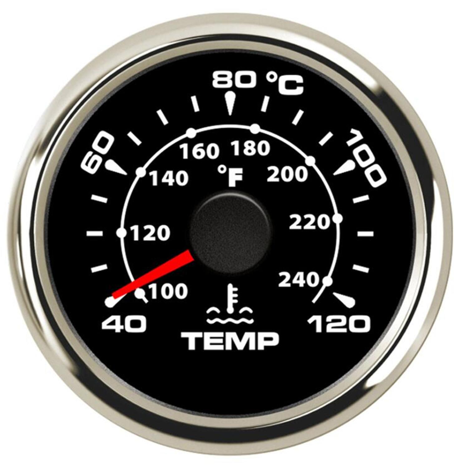 Medidor de temperatura de agua, dispositivo de medición de temperatura de agua de 52mm, 40 ~ 120 ℃, puntero, 100-240 Fahrenheit, 8 tipos de Color de retroiluminación, 1 ud.