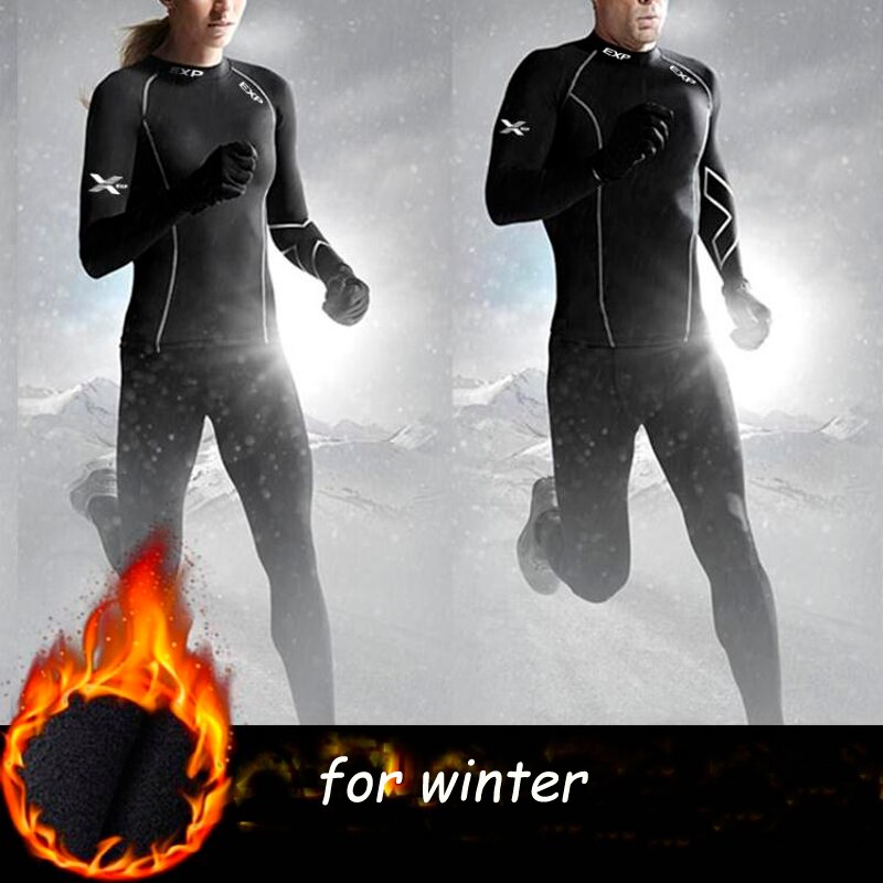 Winter Thermal EXP Male compression Gym Long sleeve T-shirt marathon runners training Workout Stretch Thermo