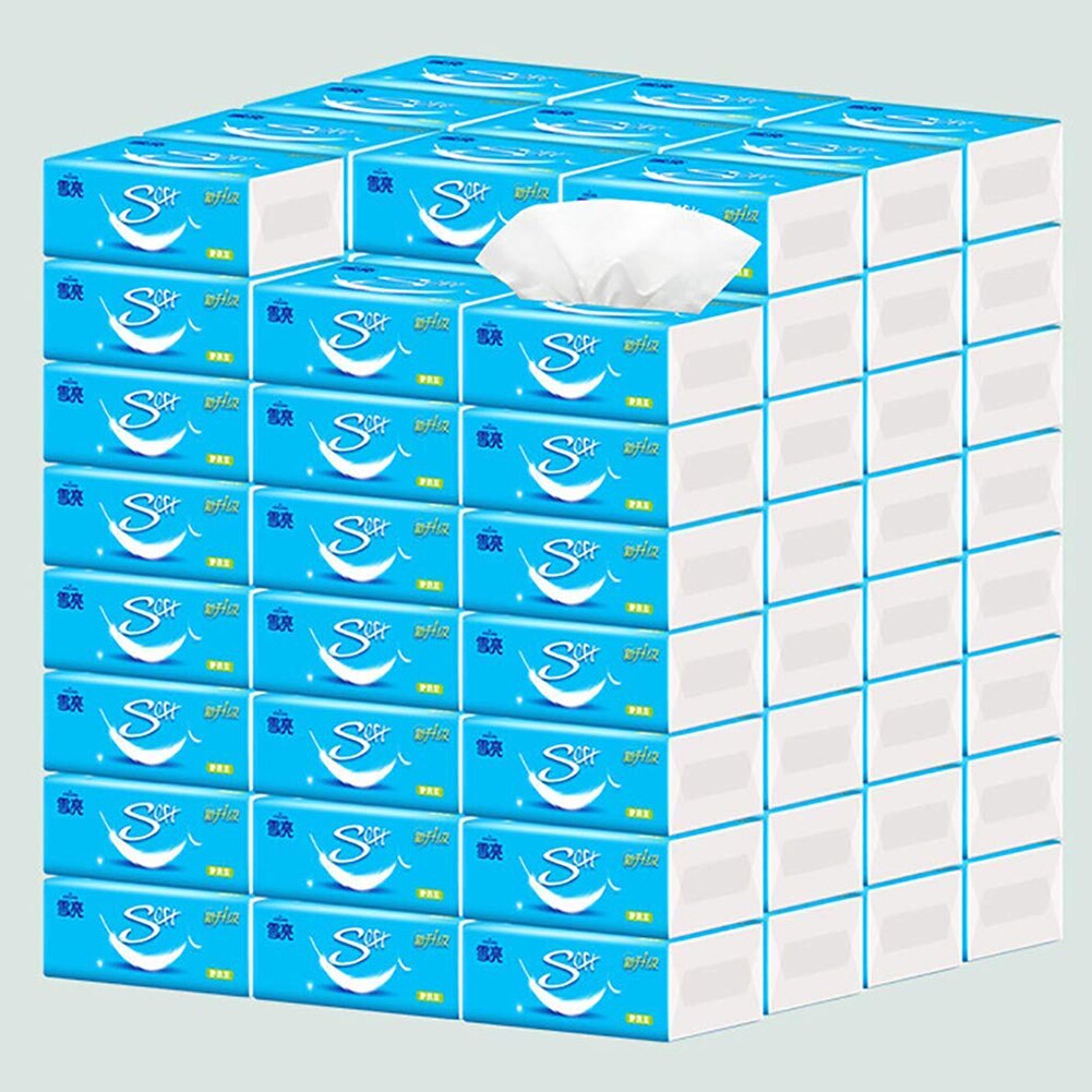 4-Layer Tissue Paper Disposable native Wood Pulp Soft Portable Facial Tissue Face Towel for Washing Face Home Cosmetic Travel