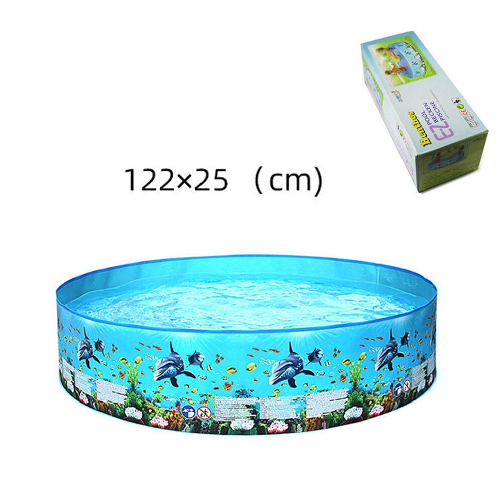 Portable Foldable Outdoor Swimming Pool, Round Heavy Duty PVC Outdoor Swim Pool Bathing Tubs