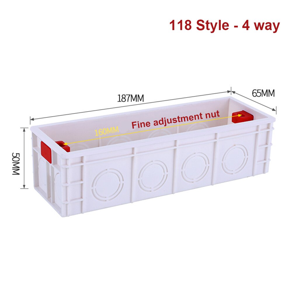 118 omskifterboks vægmonteret rektangel praktiske elektriske monteringsbokse hemmelig stashrør pc flammehæmmende materiale 1/2/3/4- vejs: 4- vejs kasse