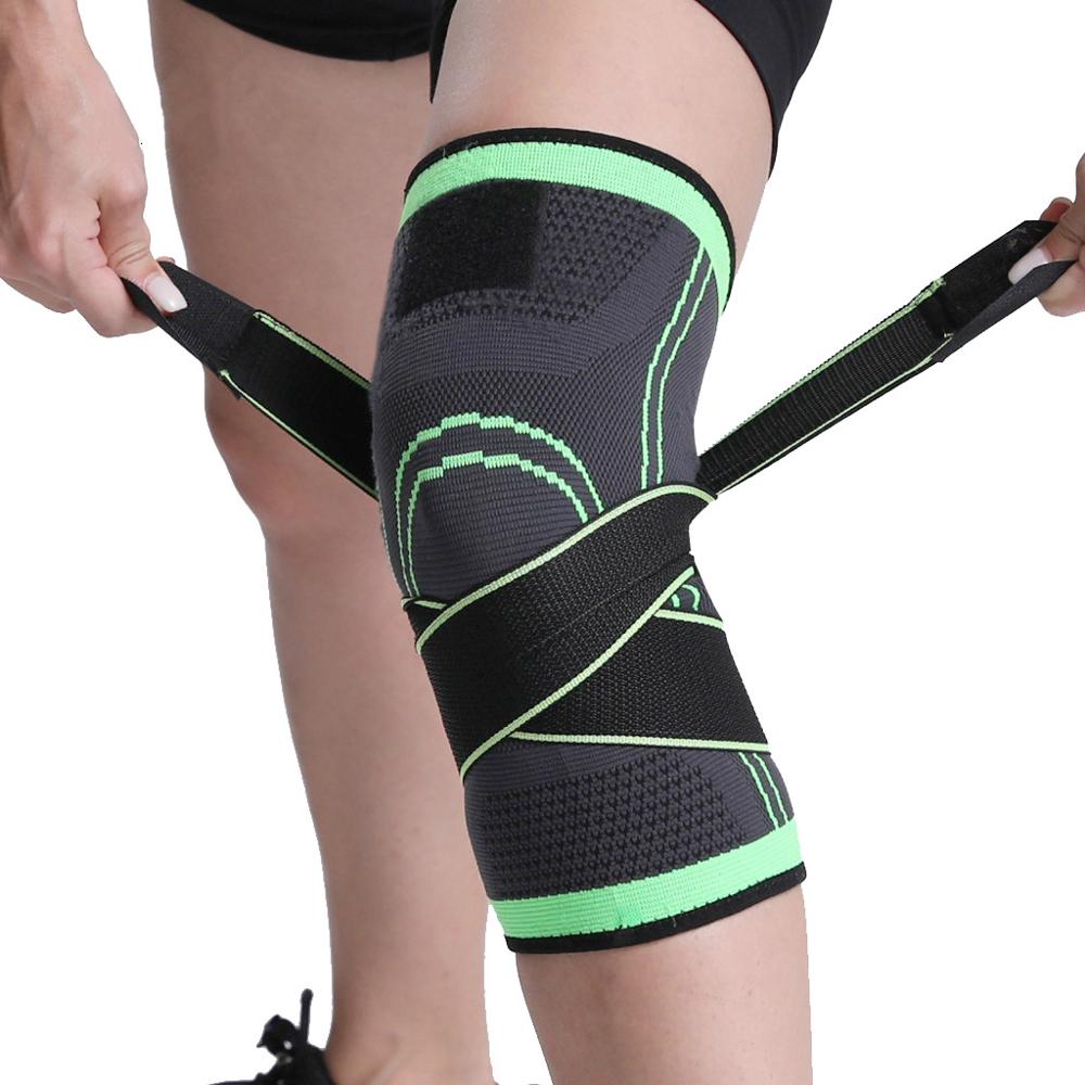 Sports Kneepad 1Pcs Men Pressurized Elastic Knee Pads Support Fitness Gear Basketball Volleyball Brace Protector