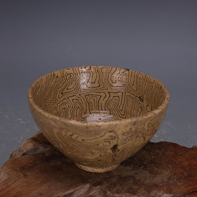 Prachtige Antieke Grijs Porselein Thee Cup Ornamenten