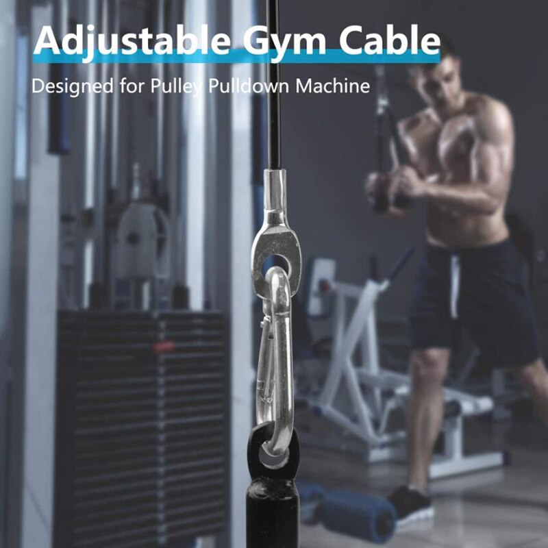 1.5M-3M Gym Cable Wire Rope Replacement Parts Accessories Adjustable Length for Pulley System Cable Machine Workout Equipment