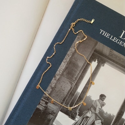 Louleur Real 925 Sterling Silver Small Wafer Gold Necklaces Mini Clavicular Chain Choker Necklace for Women Fine Jewelry: Default Title