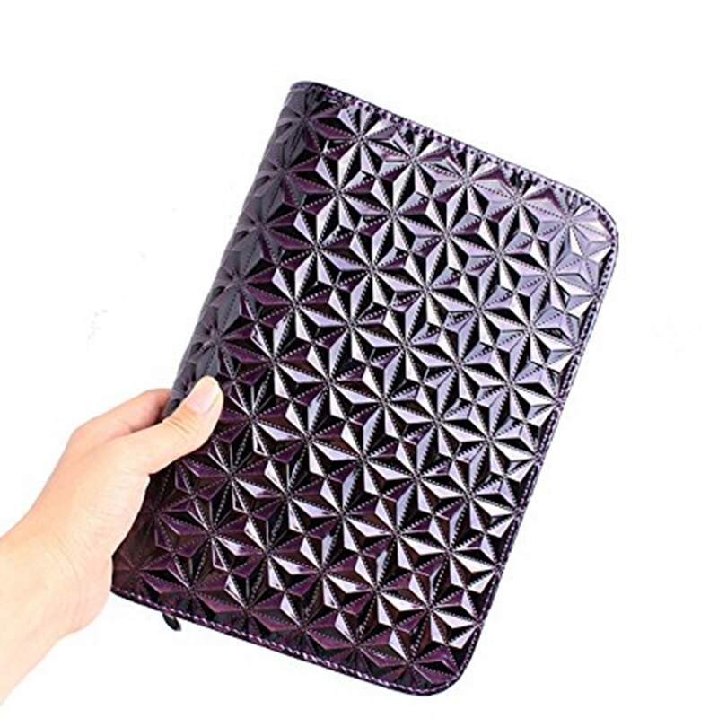 Lila Haar Schere Schere Tas Halter - Barber Pouch Tas für Friseure - Diamant Steppmuster PU Leder Salon Werkzeugtasche