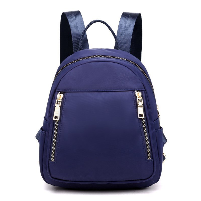 Mochila pequeña de nailon para mujer, morral pequeño de nailon resistente al agua, con de flores, de viaje, multifunción, para playa, mochila escolar: Deep Blue