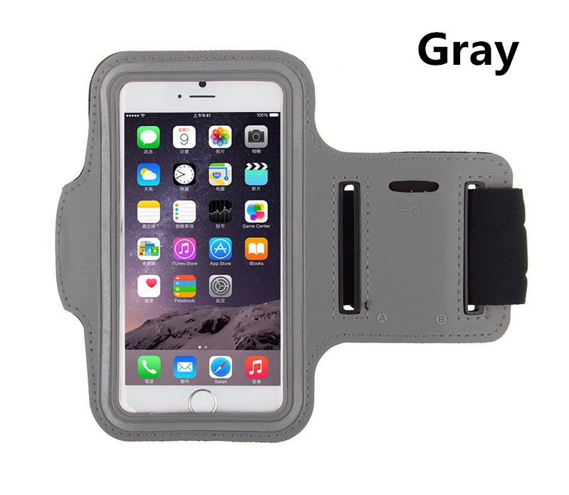 Bolsa impermeable para teléfono móvil para iPhone XS MAX XR 8 7 6 plus Samsung Note 9 8 S9 HUAWEI bordes sellados banda de brazo caja en funcionamiento bolsa: Grey